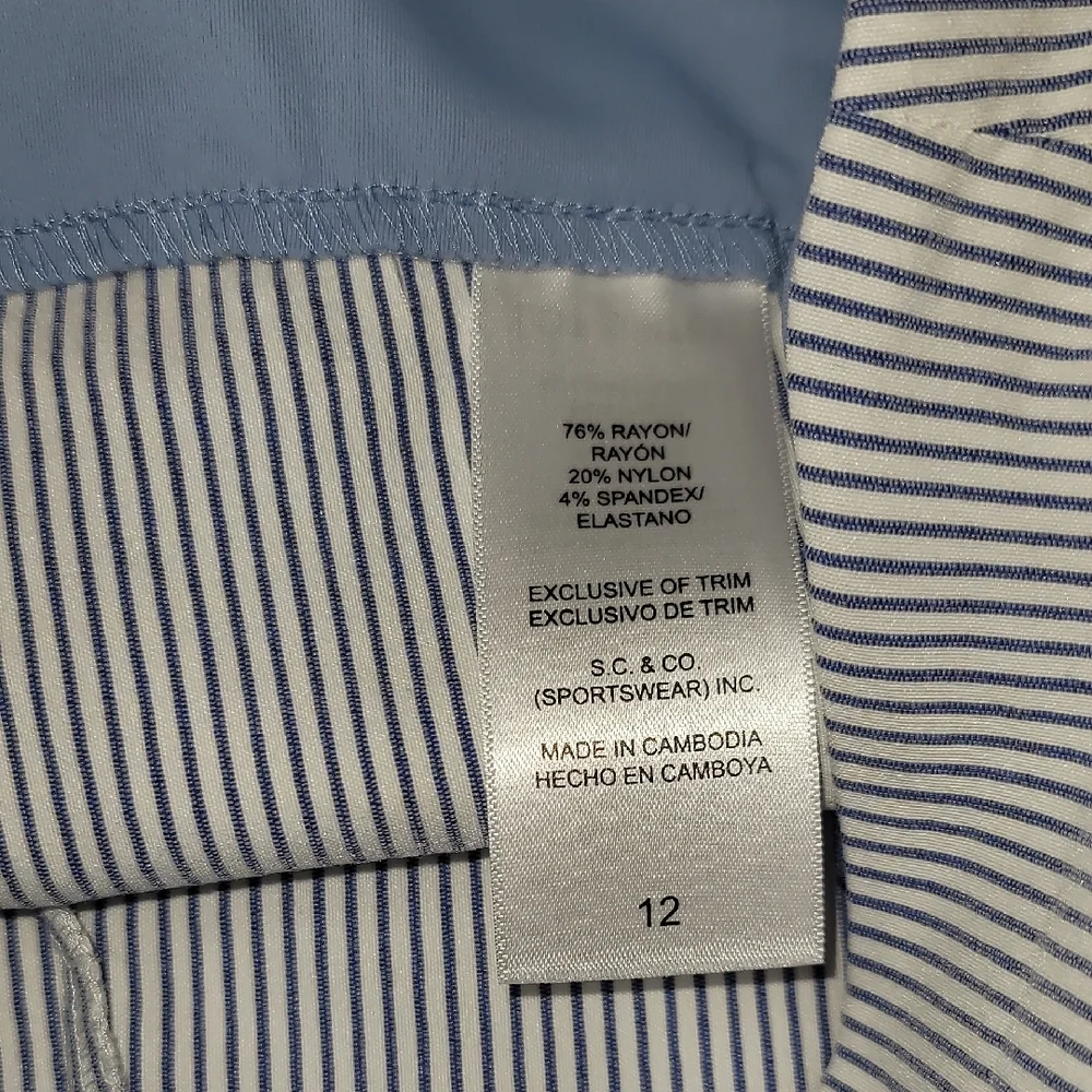 Blue and White Striped Capris with Classic Style - Picture 3 of 8
